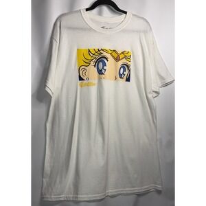 Sailor Moon T-shirt Size Large White BG Usagi Tsukimo Anime Moon Tiara Graphic